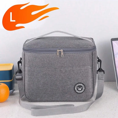Insulated Handheld Lunch Bag with Shoulder Strap – Thickened Waterproof Student Lunch Box Tote