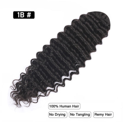Pre-Colored Brazilian Deep Wave Bulk Human Hair - No Weft, Remy Hair Extensions, 14-28 Inch for Crochet Braids