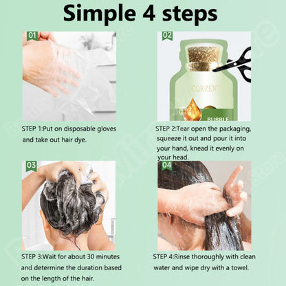 Pure Natural Herbal Hair Dye Shampoo – 5-Minute Gray & White Hair Color, Non-Irritating Hair Repair for Men & Women