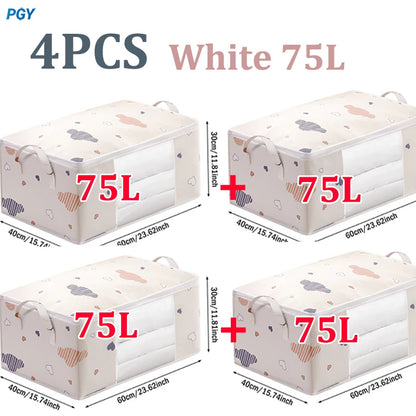 Big Capacity Storage Bag – 4/2/1PCS Moisture & Dust-Proof Organizer for Quilts, Clothes, Duvets, Blankets, and Luggage