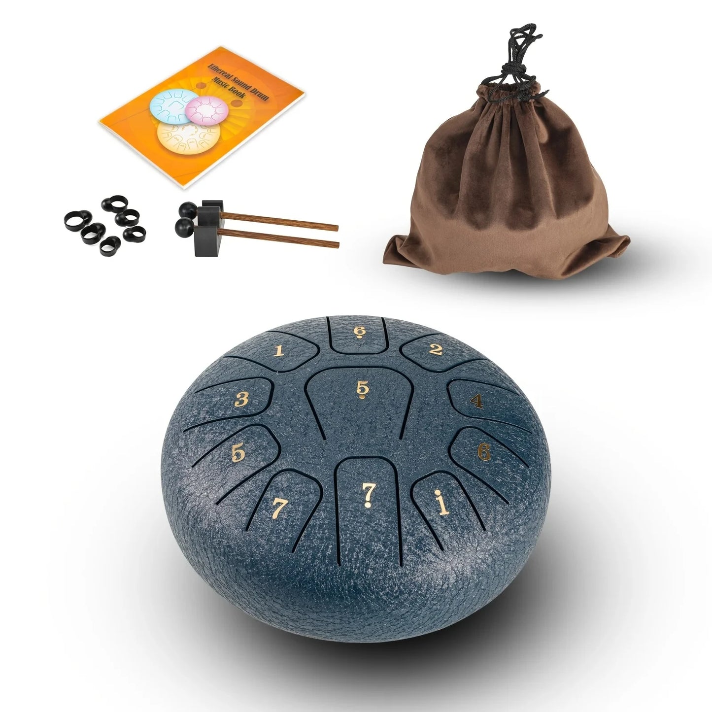 Miwayer 6" Steel Tongue Drum Gift Set — 11-Note Sound Healing Instrument with Tuning Kit for Yoga, Meditation & Anxiety Relief