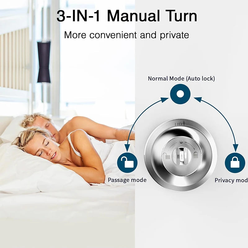 CIEPOJIET Bluetooth Fingerprint Smart Lock – Keyless Tuya App Door Lock with Fingerprint Access