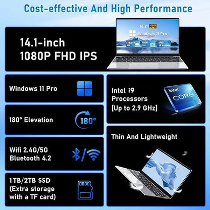 Windows 11 Gaming Laptop – Intel Core i9-8950HK, 16GB DDR4, 1TB SSD, High-Performance Notebook for Gaming, Office & Study