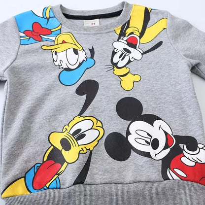 Autumn Children Clothing Set – Toddler Boys Mickey Mouse Top & Pants, 2-6 Years Kids Sports Suit