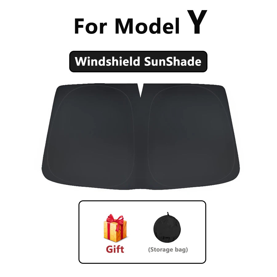 Split Sunshade for Tesla Model 3 (2017-2023) & Model Y – Front & Rear Sunroof Windshield Skylight Glass Roof Cooling Shade
