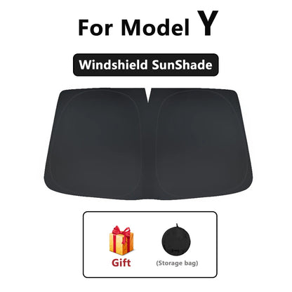Split Sunshade for Tesla Model 3 (2017-2023) & Model Y – Front & Rear Sunroof Windshield Skylight Glass Roof Cooling Shade