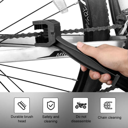 Motorcycle Chain Brush Cleaner — Plastic Bike & Moto Scrubber, Outdoor Chain Cleaning Tool for Road & Maintenance