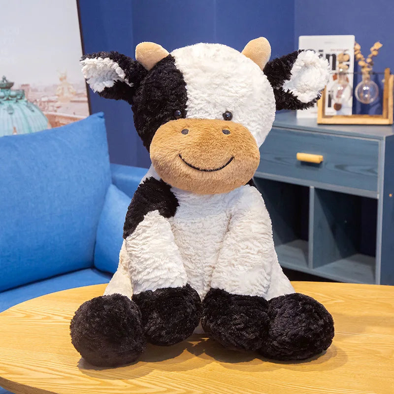 25-70cm Huggable Plush Cow Toy — Soft Stuffed Cattle Doll, Lovely Animal Plush for Kids, Birthday Gift