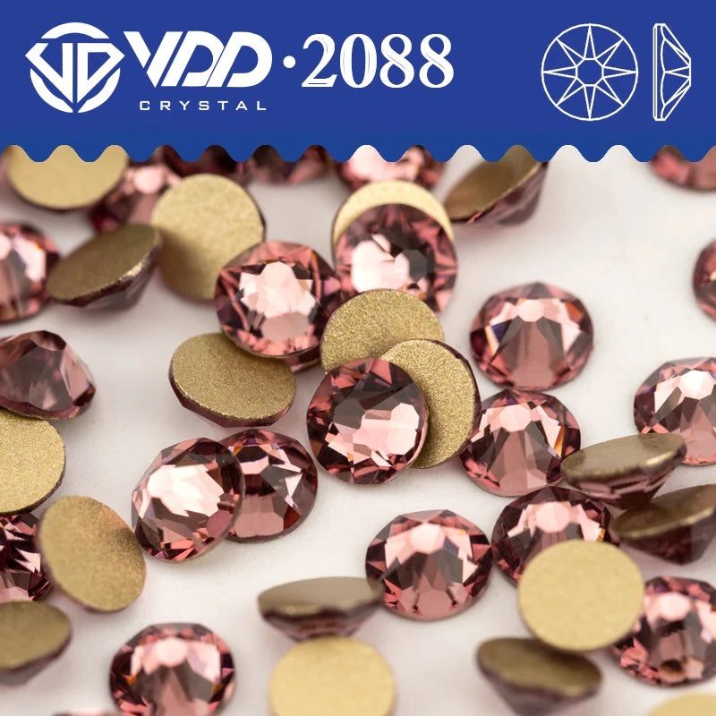 VDD AAAAA Crystal Flatback Rhinestones - SS16-SS30 16-Cut Gems for DIY Crafts & Nail Art Decoration