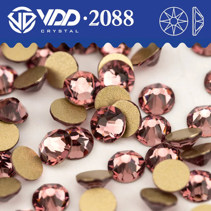 VDD AAAAA Crystal Flatback Rhinestones - SS16-SS30 16-Cut Gems for DIY Crafts & Nail Art Decoration