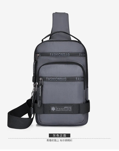 Men’s Chest Bag – Large Capacity Lightweight Nylon Crossbody Shoulder Backpack for Travel, Korean Style