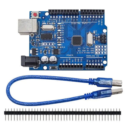 UNO R3 ATmega328P Development Board - Arduino IDE Compatible Controller Board with Pin Header & USB Cable
