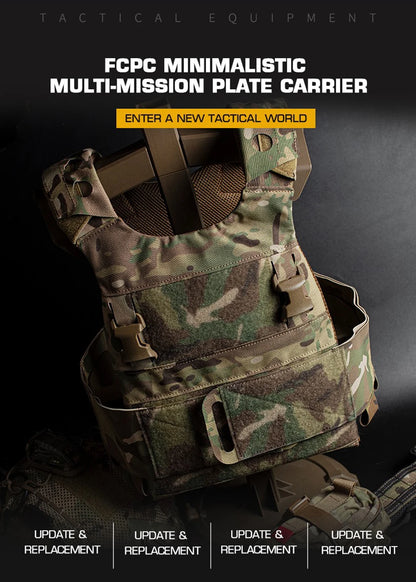 FCPC Tactical Vest Ferro – Lightweight Folding Airsoft Plate Carrier with Breathable Design, Portable Hunting Mag Pouch & Army Equipment