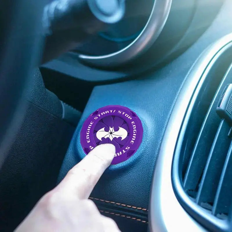 Bat Design Push Start Button Cover – Universal Car Engine Start/Stop Protective Ignition Button Cap Accessory