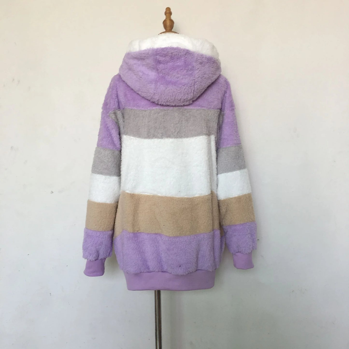 Oversized Jacket for Women – 2023 Autumn Winter Warm Plush Hooded Coat, Loose Fit Streetwear with Pockets