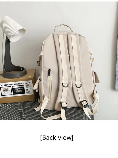 Multi-Pocket Nylon Backpack — Large-Capacity School & Computer Bag for Men & Women