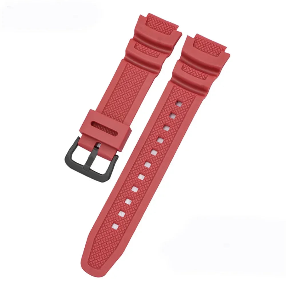 18mm Silicone Watch Strap for Casio G-Shock - Replacement Rubber Band for AE-1000W, AQ-S810W, SGW-400H, W-735H and Compatible Models