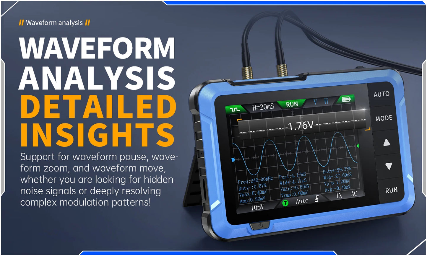 FNIRSI DSO510 DSO152 DSO153 Mini Handheld Digital Oscilloscope | 2-in-1, 48MS/s, 10MHz Bandwidth for Electronic Repair