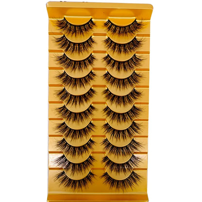 5/10 Pairs 3D Mink False Eyelashes – Wispy Handcrafted Full Strip Short Natural Lashes for Makeup