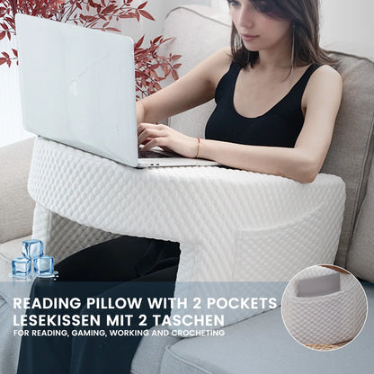 Soft Reading Pillow with Arm Rests - Lap Desk Cushion for Gaming, Working, Sitting on Floor or Sofa, with Washable Cover