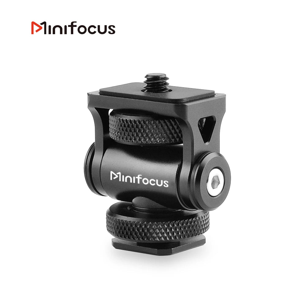 Minifocus Cold Shoe Monitor Holder – Adjustable 180° Tilt Mount for Camera Field Monitors & Microphones