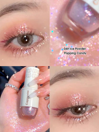 Cappuvini Star Dots Liquid Eye Shadow, Pearlescent High Gloss, Fine Flashing for Easy Application, Dazzling Liquid Eye Shadow