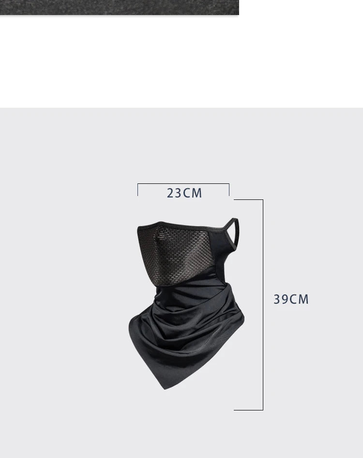 Summer Men’s Full-Face Cycling Mask – Breathable Ice Silk Neck Bandana with UV Protection