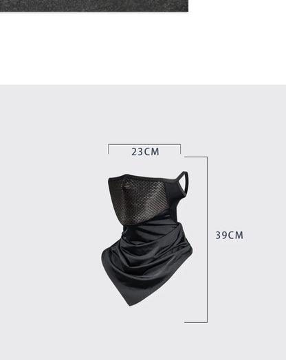 Summer Men’s Full-Face Cycling Mask – Breathable Ice Silk Neck Bandana with UV Protection
