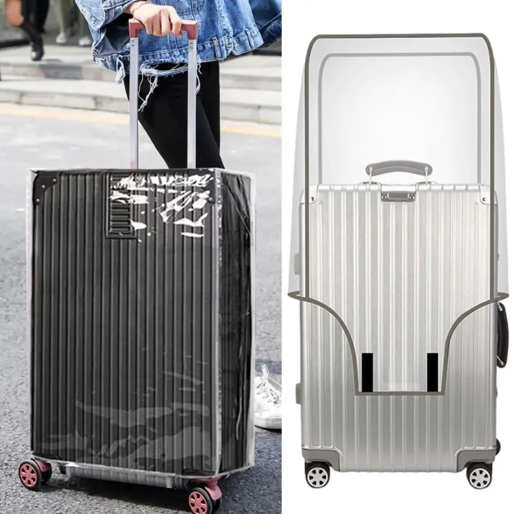 Transparent Waterproof Luggage Cover — Dustproof Protector for 16-30 Inch Suitcases