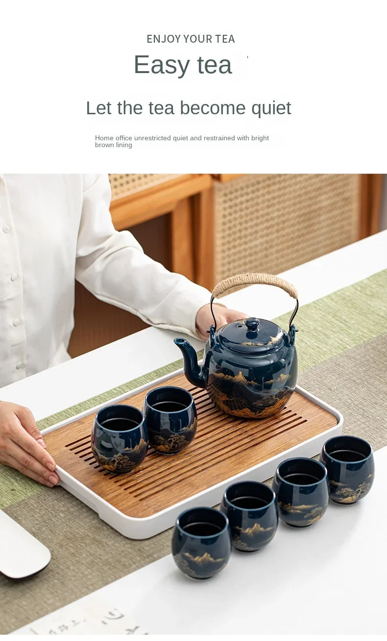 180ml Japanese-Style Ceramic Tea Mug – Large Single Teacup for Home Tea Set or Master Use