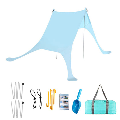 Family Beach Canopy – Large UPF50+ Sunshade Tent with Stability Poles for Beach, Camping, Parties & Picnics