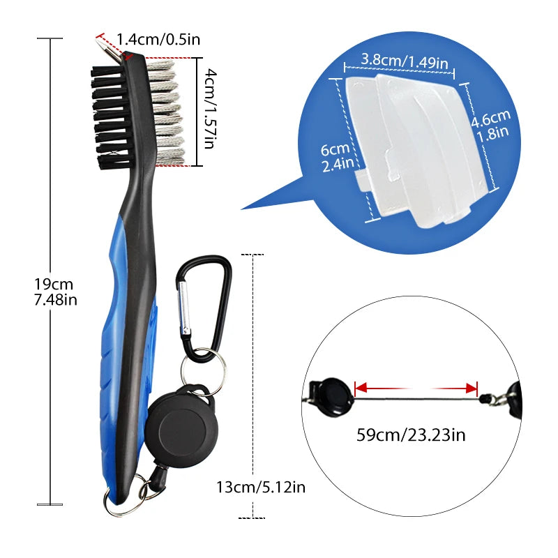 Golf Club Brush – 2-Sided Groove Cleaner Kit for Putter, Wedge & Ball, Golf Accessories