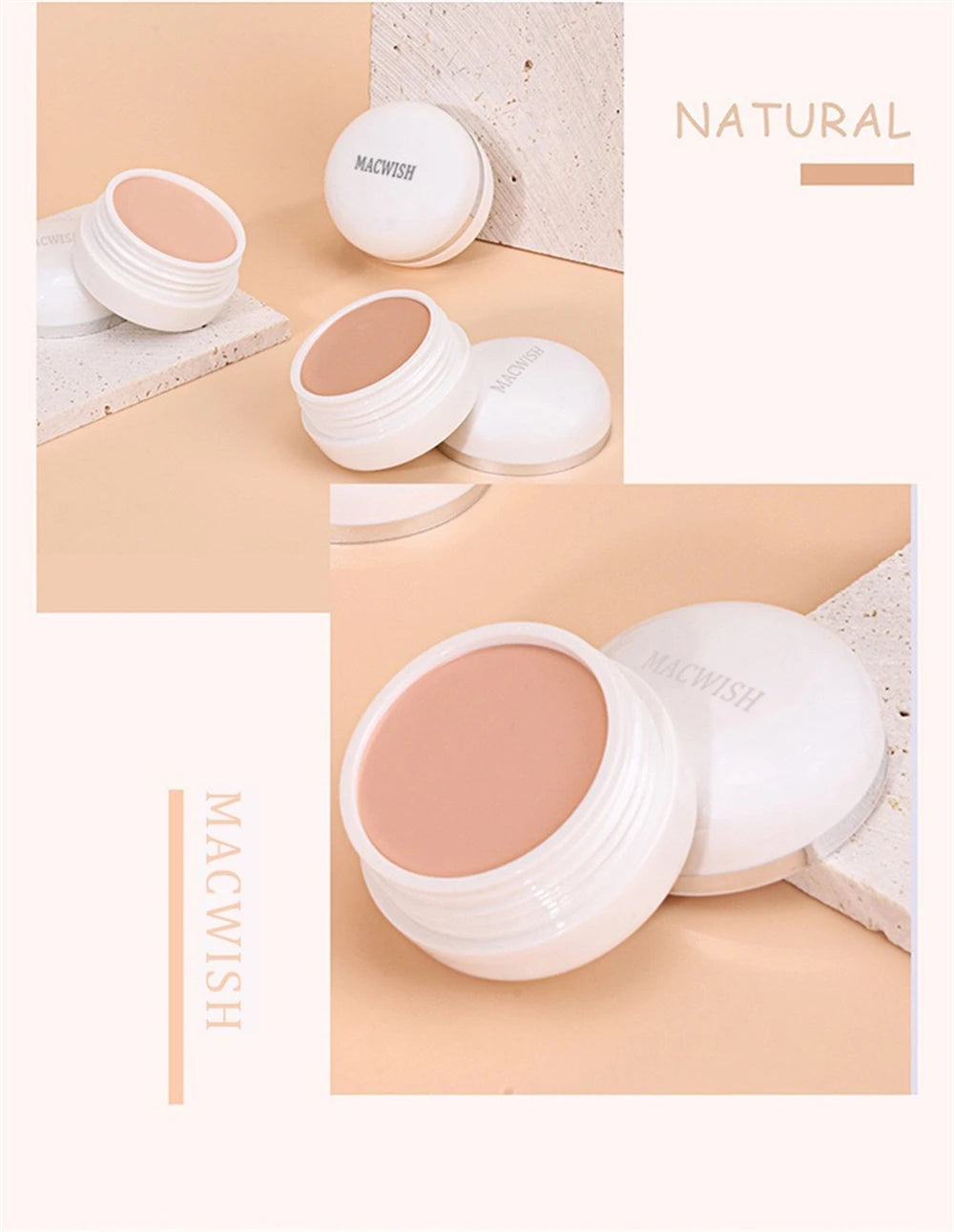 Waterproof Full Coverage Concealer – Natural Finish Foundation for Tattoos, Scars, Dark Circles, Acne, and All Skin Types