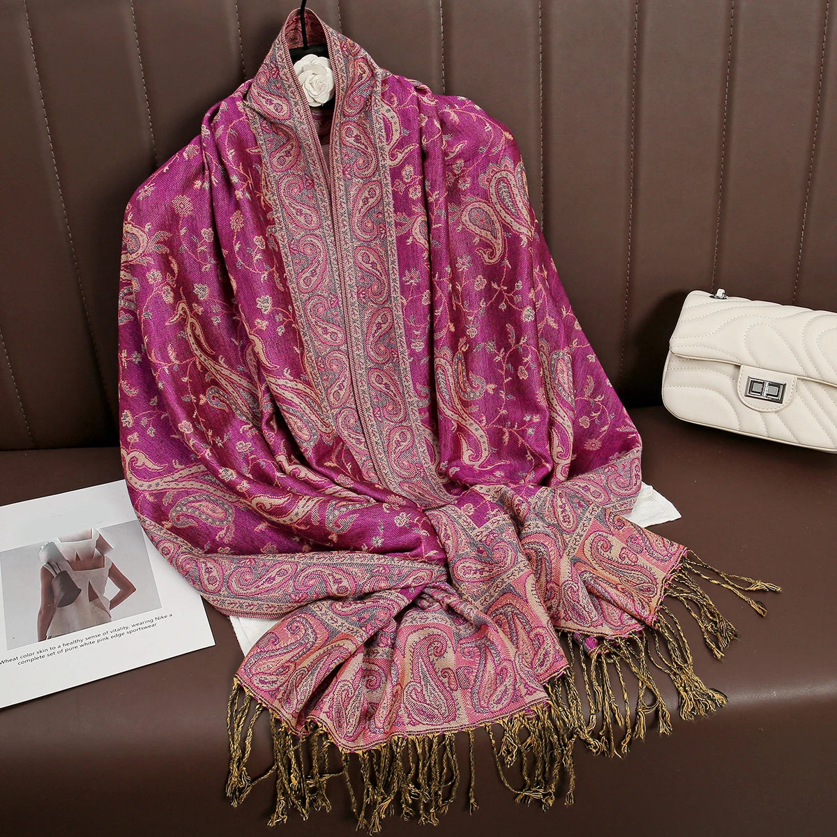 Luxury Autumn Cashmere Pashmina Shawl – Warm Winter Scarves for Women, Printed Cotton Foulard Stole Scarf 2023