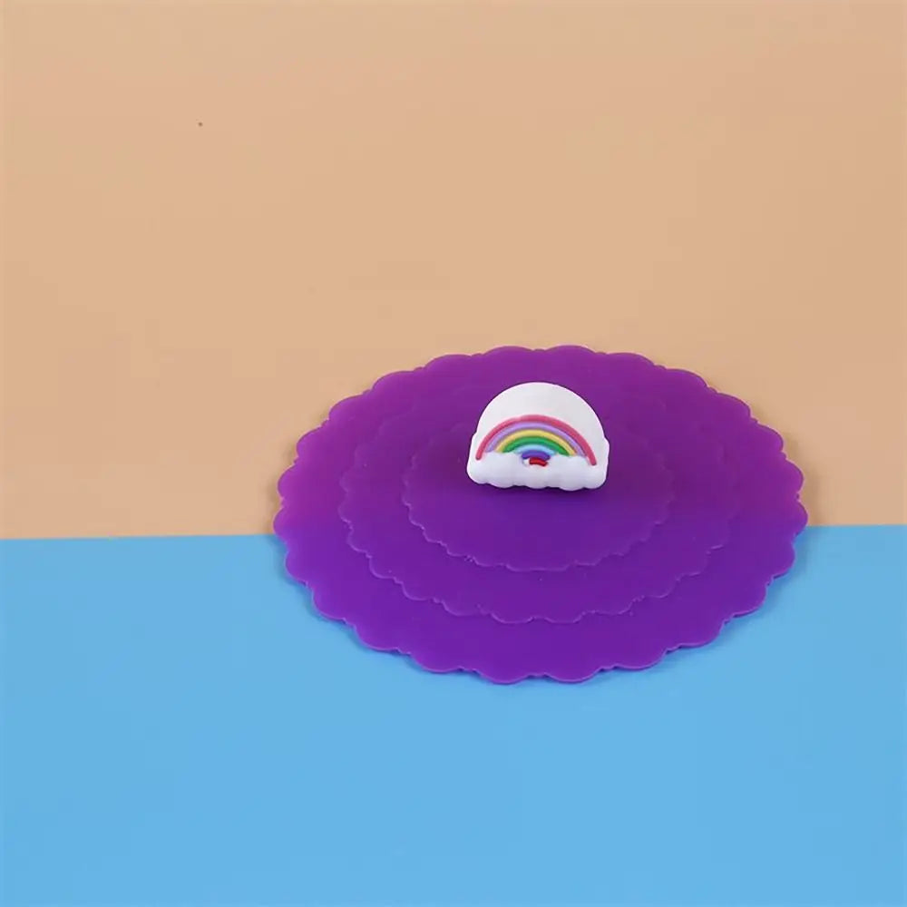 Cartoon 10cm Cute Silicone Cup Cover - Heat-Resistant, Leak-Proof, Dustproof Sealed Lid for Tea Cups
