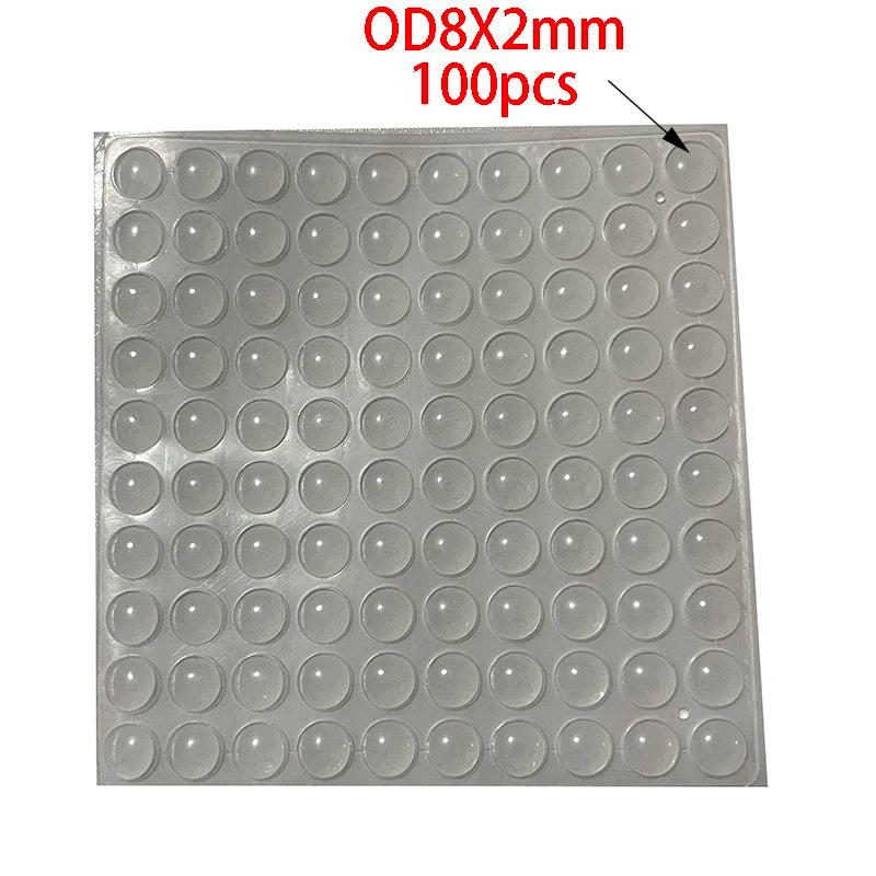 100-Piece Silicone Anti-Slip Bumper Pads - Soft Rubber Furniture Feet, Cabinet Cushions, and Drawer Door Protectors