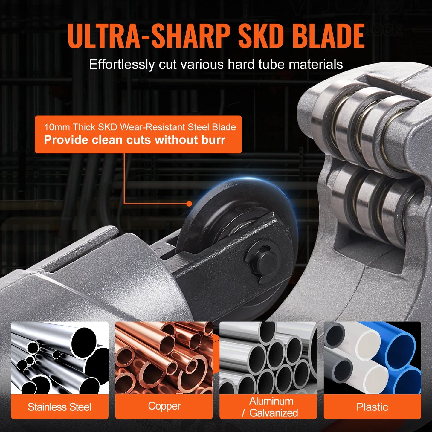 VEVOR 3PCS Heavy Duty Tubing Cutter Set – Mini Pipe Cutter & Deburring Tool for Copper, Aluminum, Steel & Plastic Pipes