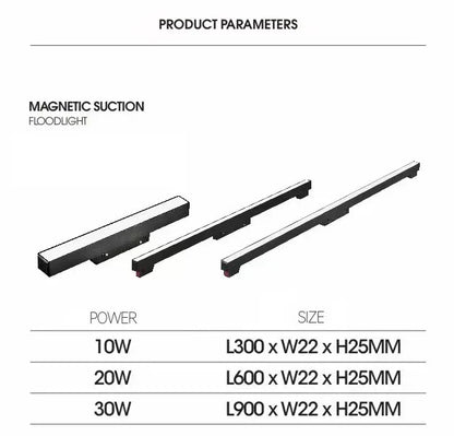 LED Magnetic Track Light Grille, Modern Embedded Flexible Linear Flood Lamp, DC48V Ceiling Spotlight for Indoor Living