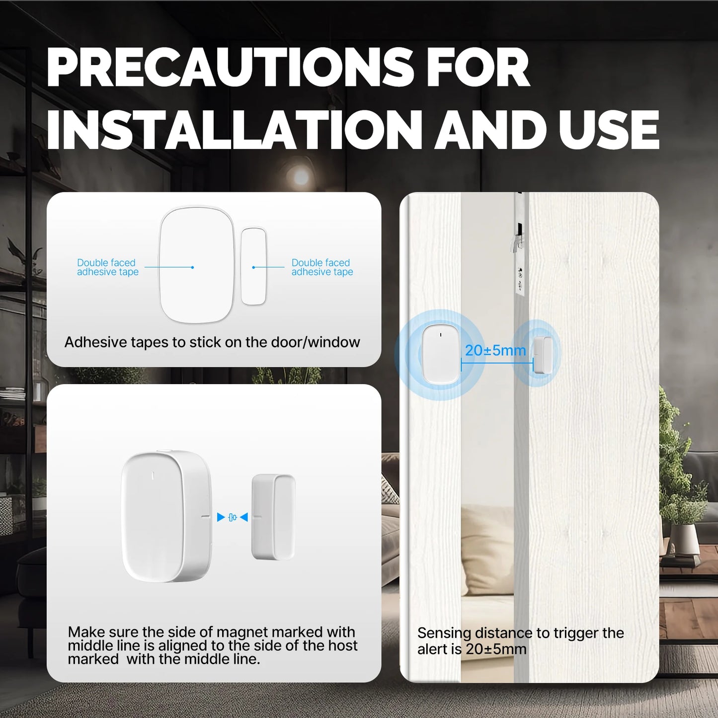 MOES Tuya ZigBee Smart Window & Door Sensor – Security Alarm System, Smart Life App Remote Control