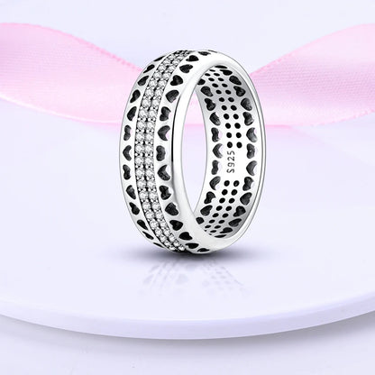 925 Sterling Silver Rings - Bow, Heart, Sun, Moon & Star Zircon Jewelry for Women, Birthday & Anniversary Gift