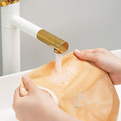 Reusable Hanging Mesh Storage Bag – Kitchen Fruit & Vegetable Organizer Net Bag for Onions, Garlic, Potatoes & Ginger