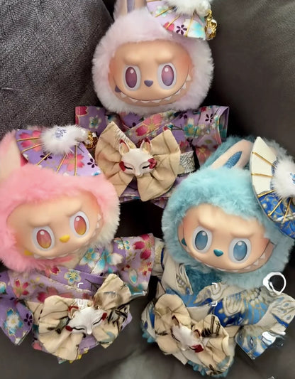 17cm Labubu V1-V3 Doll Clothes – Traditional Kimono Outfit Accessories, Fashion Gift