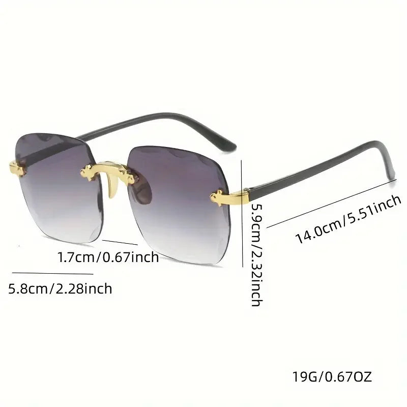 3PCS Rimless Square Sunglasses - Luxury Fashion UV400 Summer Shades for Women & Men