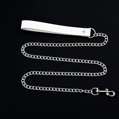 Goth Punk Rock Choker Necklace — Black Leather Collar for Women, Halloween Cosplay Jewelry & Party Costume Accessory