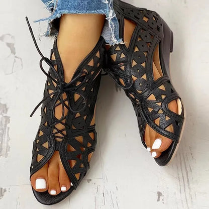2023 Women’s Summer Gladiator Boot Sandals – Shoelace Wedge Heel Comfortable Leisure Shoes