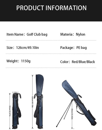Lightweight Golf Club Bag with Bracket - Waterproof Stand Carry Bag, Golf Gun Rack Design