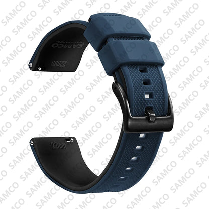 Premium Silicone Watch Band - Quick Release Rubber Replacement Strap for 18mm 20mm 22mm Watches