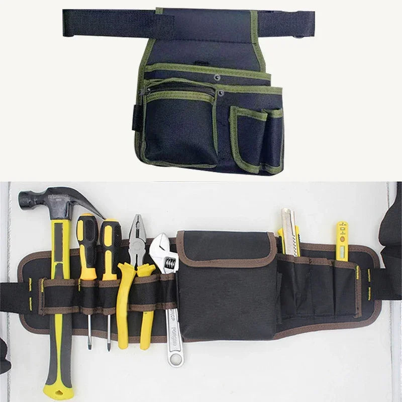 Multifunctional Tool Storage Bag – Electrician Toolkit Waist Pouch with Belt for Drill, Wrench, Screwdriver, and Hardware Tools – Organizer Bag