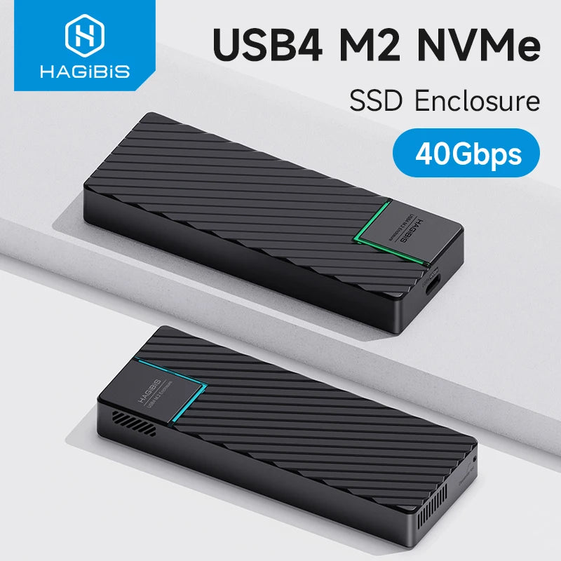 Hagibis USB 4.0 40Gbps M.2 NVMe SSD Enclosure – Compatible with Thunderbolt 4/3 & USB 3.2/3.1/3.0 External Hard Drive Case