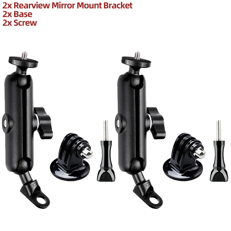 Motorcycle Handlebar & Mirror Mount – GoPro 13/12/11/10/9, Insta360, SJCAM & DJI Osmo Action Camera Bicycle & Bike Bracket Accessories Holder